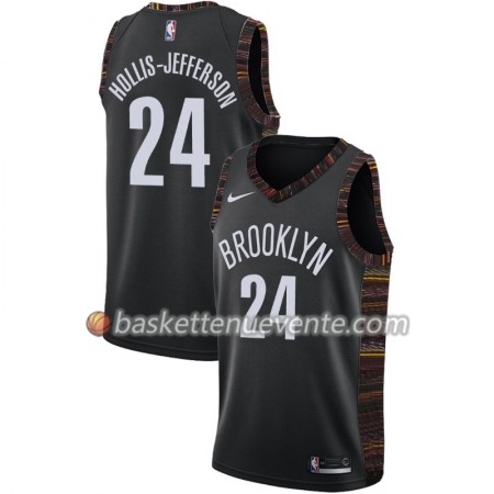 Maillot Basket Brooklyn Nets Rondae Hollis-Jefferson 24 2018-19 Nike City Edition Noir Swingman - Homme